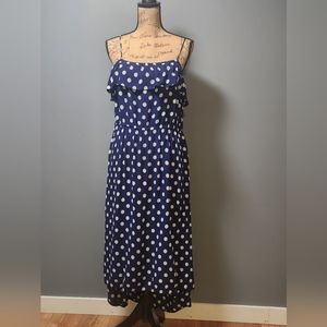 Blue and white polka dot xhilaration dress size 2x